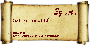 Sztrul Apolló névjegykártya